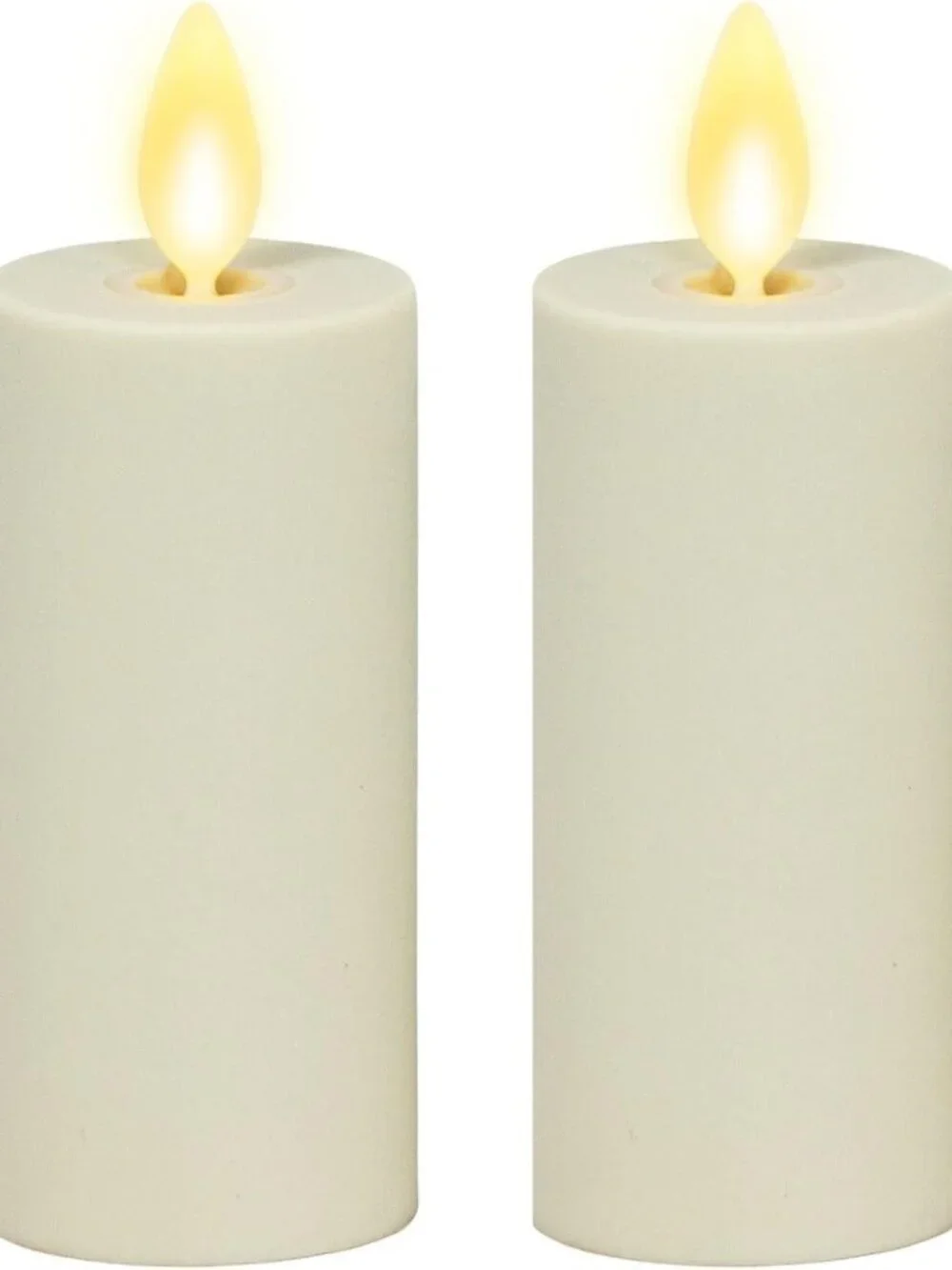 Set of 2 Ivory Flameless LED Votive Candles with Timer & Remote, 1.5